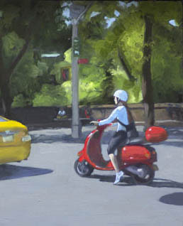 Biker Chick, painting by Linda Tenukas